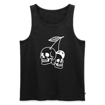 Cherry Skull Art Illustration - Men's Premium Organic Tank Top - black - Front - AI Model Male 178 light (178cm)