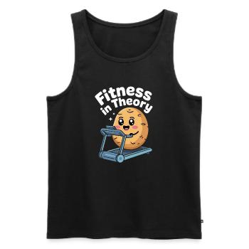 Fitness Potato Doll Cartoon Design - Débardeur bio Premium Homme - noir - Devant - AI Model Male 178 light (178cm)