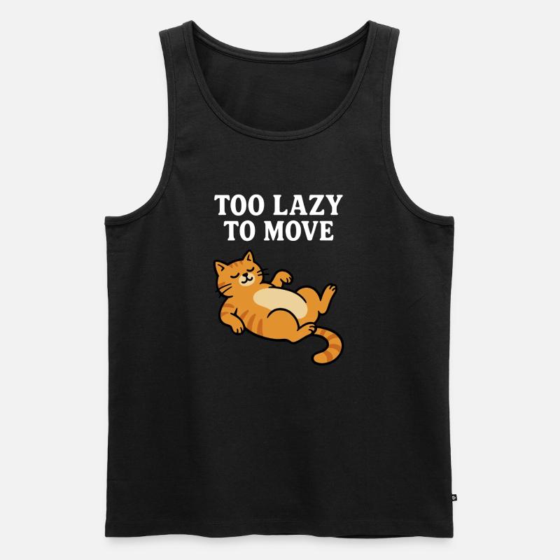 Fauler Kater Relax Design - Männer Premium Bio Tank Top - Schwarz