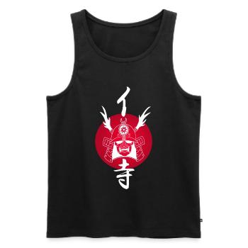 Weißer Samurai und Rote Sonne - Männer Premium Bio Tank Top - Schwarz - Vorne - AI Model Male 178 light (178cm)