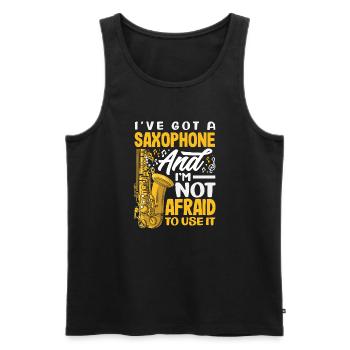 Saxofon - Männer Premium Bio Tank Top - Schwarz - Vorne - Michal (187cm)