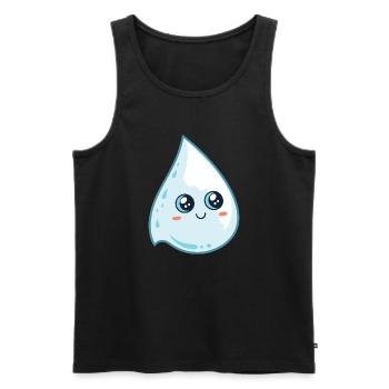 Goutte kawaii lumineuse - Débardeur bio Premium Homme - noir - Devant - AI Model Male 178 light (178cm)