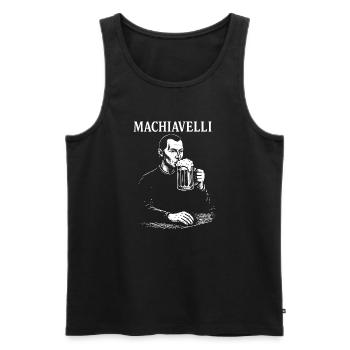 Machiavelli Brew Portrait - Men's Premium Organic Tank Top - black - Front - Michal (187cm)