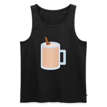 Chai Latte Mug Illustration - Men's Premium Organic Tank Top - black - Front - AI Model Male 178 light (178cm)