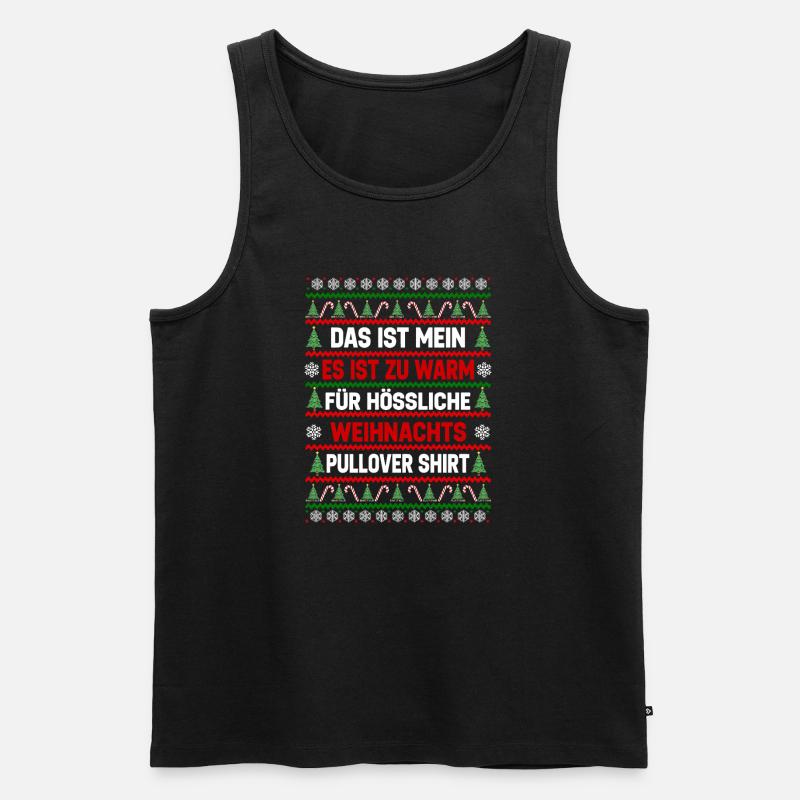 Zu Warm Für Hässliche Weihnachtspullover - Männer Premium Bio Tank Top - Schwarz