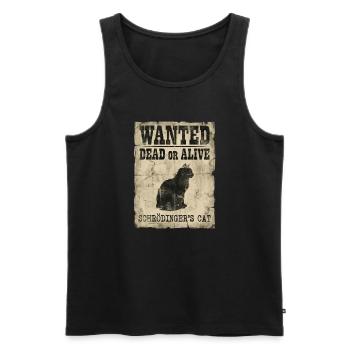 Schrödingers Katze gesucht Tot-oder-lebendig Physik-Wortspiel - Männer Premium Bio Tank Top - Schwarz - Vorne - AI Model Male 178 light (178cm)
