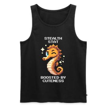 Sweet & Invisible | Seahorse - Men's Premium Organic Tank Top - black - Front - AI Model Male 178 light (178cm)