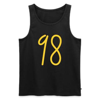 98 - Männer Premium Bio Tank Top - Schwarz - Vorne - AI Model Male 178 light (178cm)