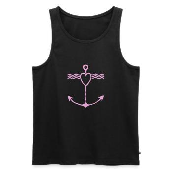 Herzanker Wellendesign - Männer Premium Bio Tank Top - Schwarz - Vorne - AI Model Male 178 light (178cm)