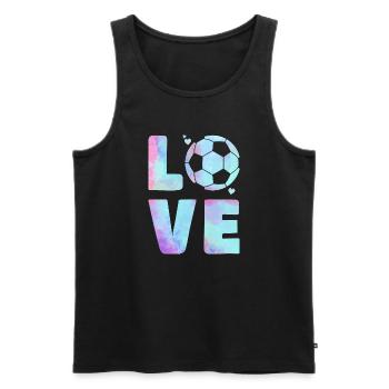 Love Football T-Shirt – Sport & Heart Design - Men's Premium Organic Tank Top - black - Front - Michal (187cm)