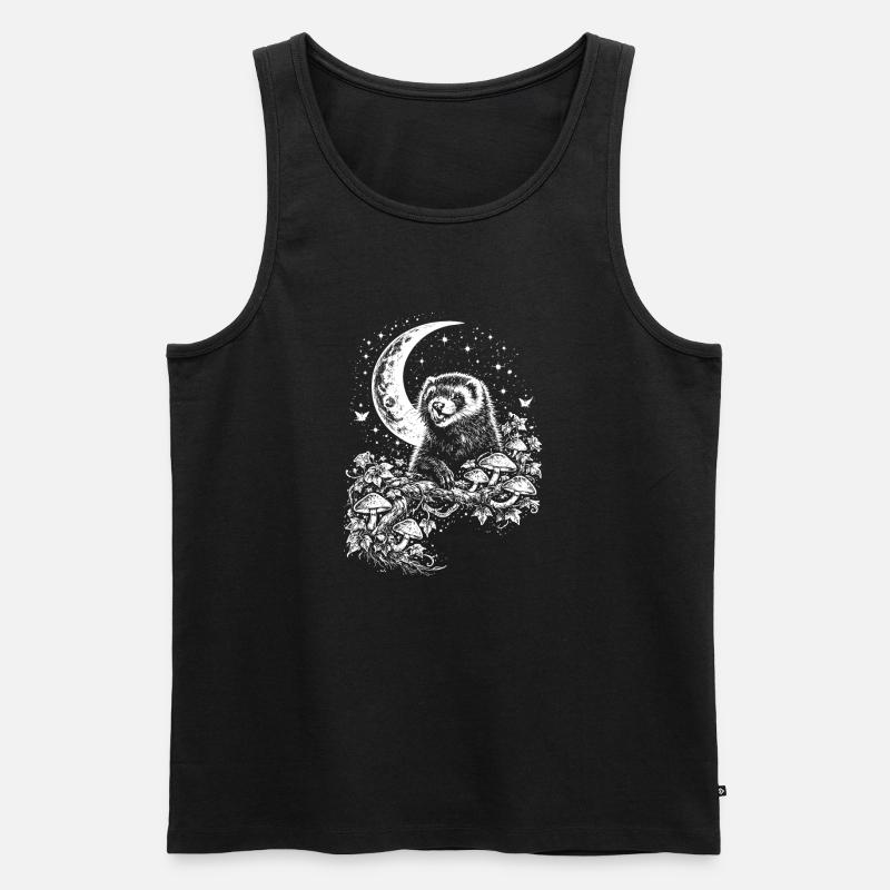 Moon Ferret - Männer Premium Bio Tank Top - Schwarz