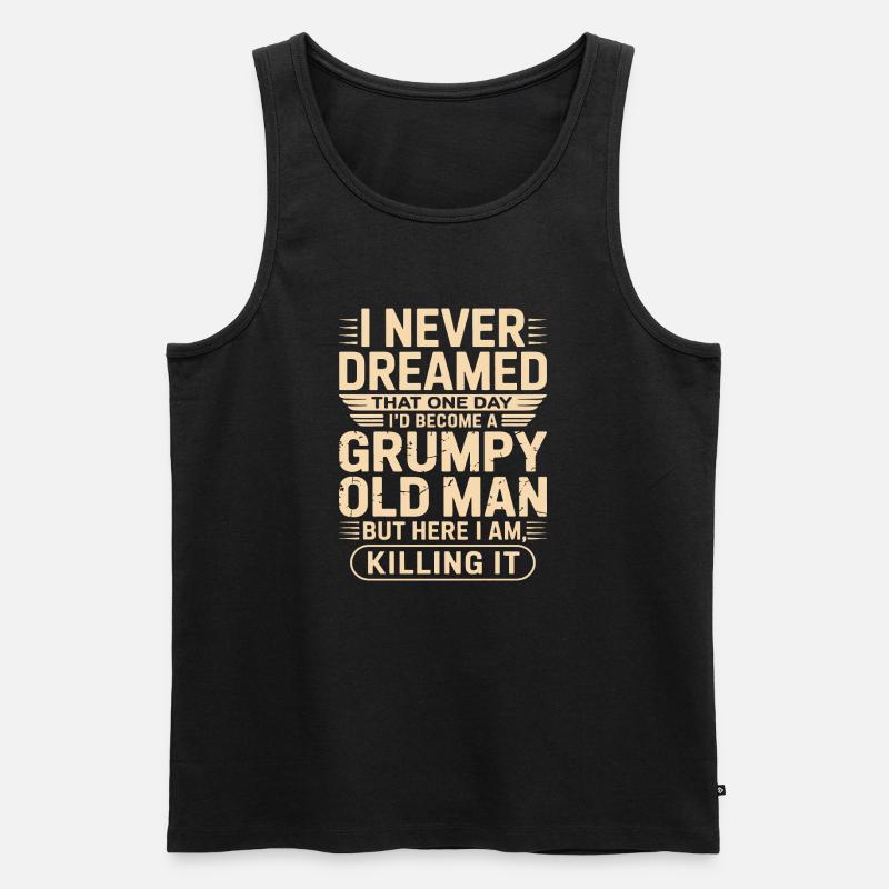 Grumpy Old Man Zitat-Tee - Männer Premium Bio Tank Top - Schwarz