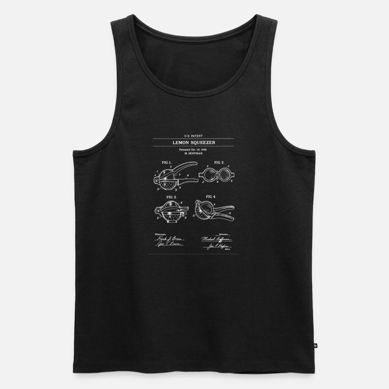 Lemon Squeezer Patentlinien-Kunst - Männer Premium Bio Tank Top - Schwarz