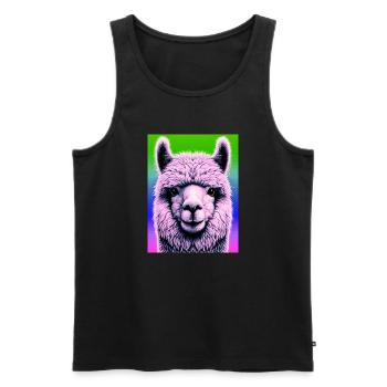 Alpaka - Männer Premium Bio Tank Top - Schwarz - Vorne - Michal (187cm)