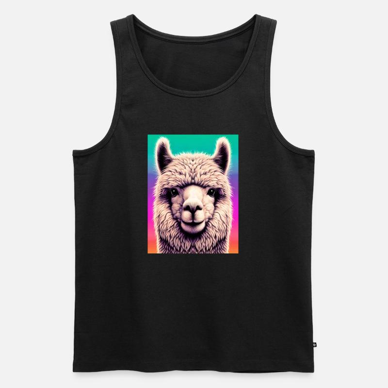 Alpaka - Männer Premium Bio Tank Top - Schwarz