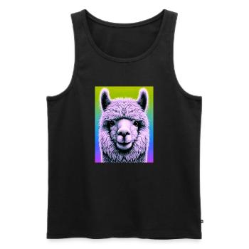 Alpaca - Men's Premium Organic Tank Top - black - Front - Michal (187cm)
