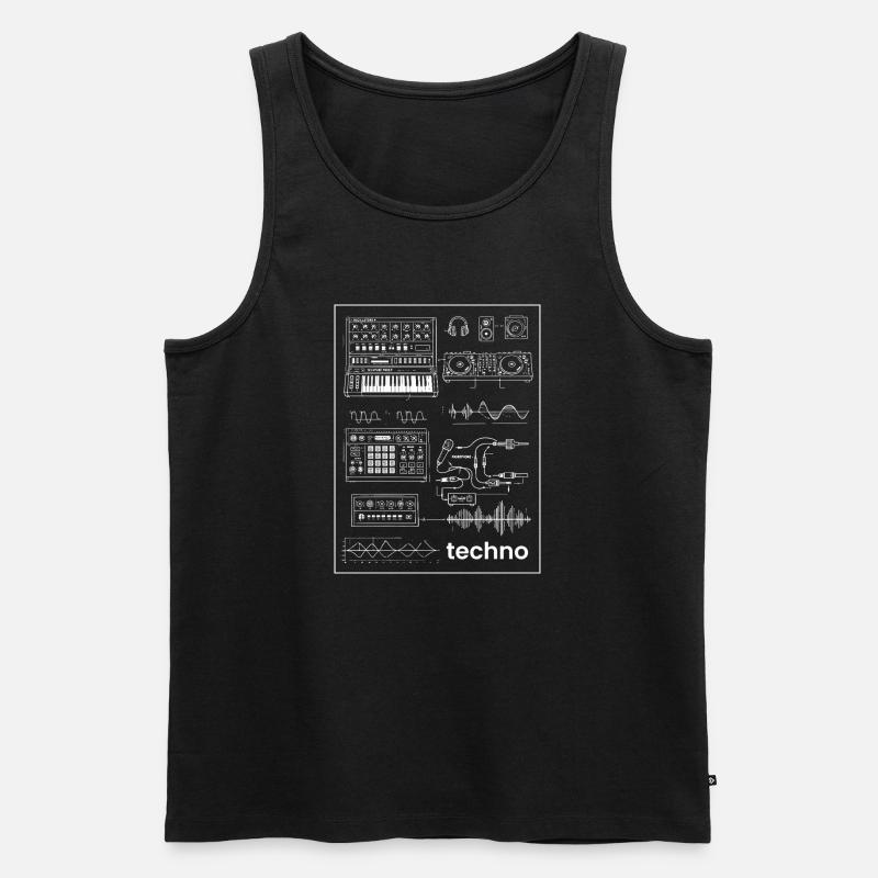 Techno Studio Synthese - Männer Premium Bio Tank Top - Schwarz