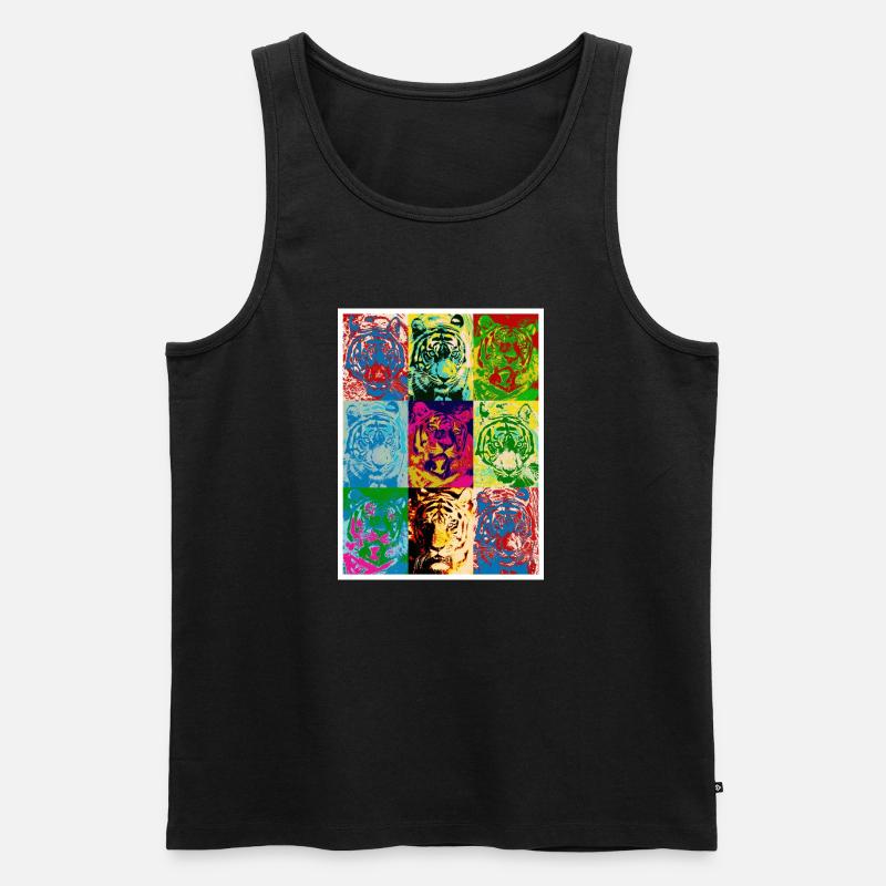 Tiger_4 - Männer Premium Bio Tank Top - Schwarz