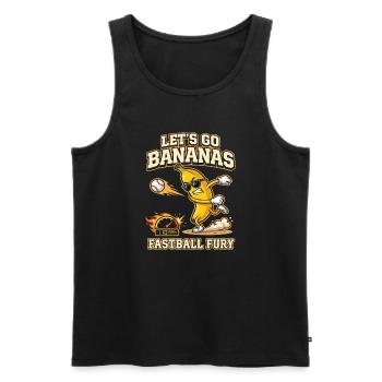 Let's Go Bananas Fastball Fury Baseball-Design - Männer Premium Bio Tank Top - Schwarz - Vorne - AI Model Male 178 light (178cm)