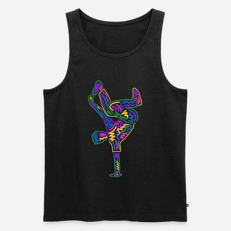 Breakdancing Breakdancer Bunt Jungen Breakdance - Männer Premium Bio Tank Top - Schwarz