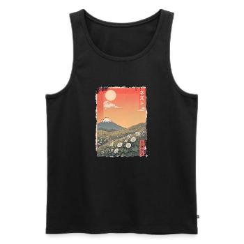 Kawaii Blumen - Männer Premium Bio Tank Top - Schwarz - Vorne - AI Model Male 178 light (178cm)