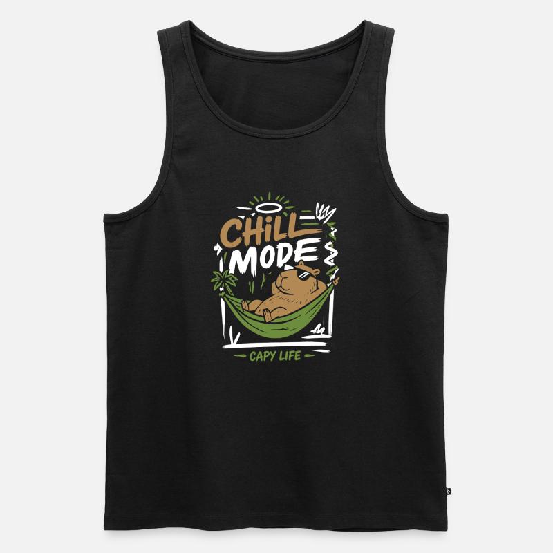 Chill Mode Capy Life - Männer Premium Bio Tank Top - Schwarz