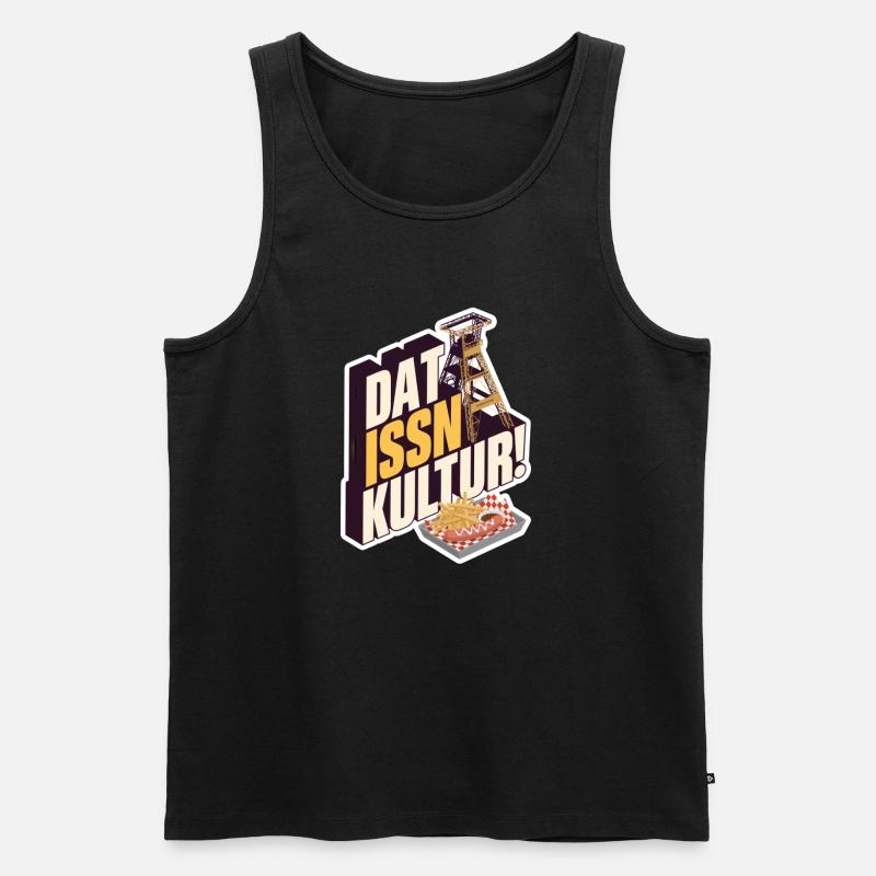 Dat Issn Kultur - Currywurst - Männer Premium Bio Tank Top - Schwarz