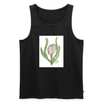 Tulpe - Männer Premium Bio Tank Top - Schwarz - Vorne - Michal (187cm)