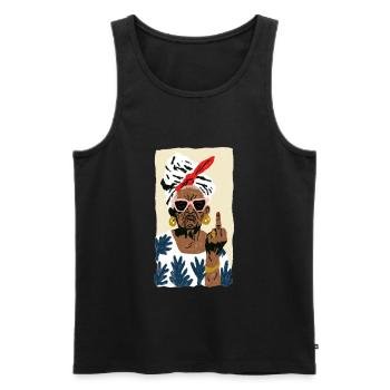 Naughty Grandmother Street Style - Men's Premium Organic Tank Top - black - Front - Michal (187cm)
