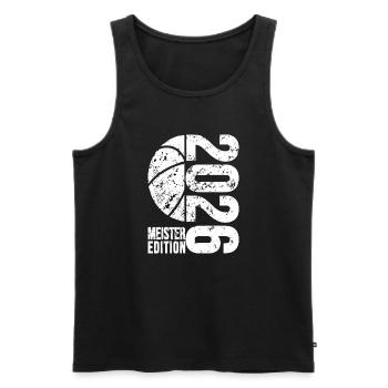 Basketball Meister Edition 2026 in weiß - Männer Premium Bio Tank Top - Schwarz - Vorne - Michal (187cm)