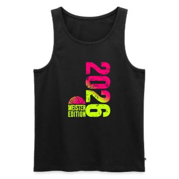 Basketball Meister Edition 2026 in lime pink - Männer Premium Bio Tank Top - Schwarz - Vorne - Michal (187cm)