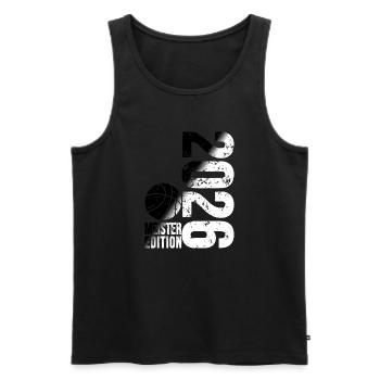 Maillot Basketball Master 2026, noir et blanc - Débardeur bio Premium Homme - noir - Devant - Michal (187cm)