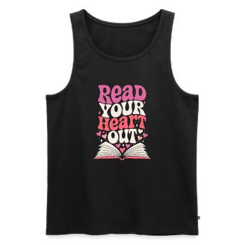 Read Your Heart Out Buch Retro - Männer Premium Bio Tank Top - Schwarz - Vorne - Michal (187cm)