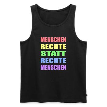 Menschenrechte statt rechte Menschen Links Antifa - Männer Premium Bio Tank Top - Schwarz - Vorne - Michal (187cm)