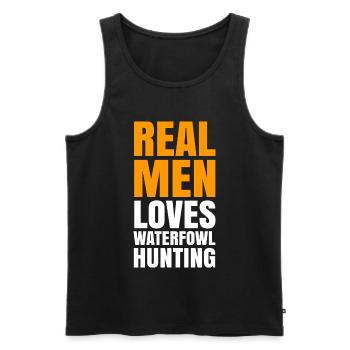 Geschenkidee für die Wasservogeljagd - Männer Premium Bio Tank Top - Schwarz - Vorne - Michal (187cm)