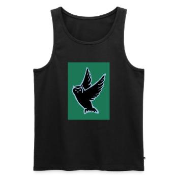 Eule - Männer Premium Bio Tank Top - Schwarz - Vorne - Michal (187cm)