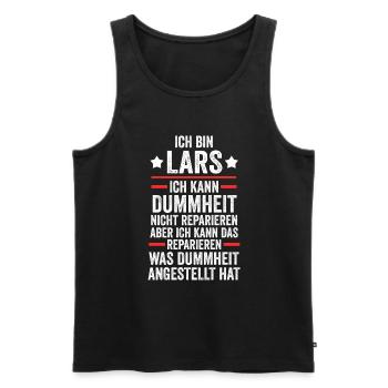 Lars - Männer Premium Bio Tank Top - Schwarz - Vorne - AI Model Male 178 light (178cm)