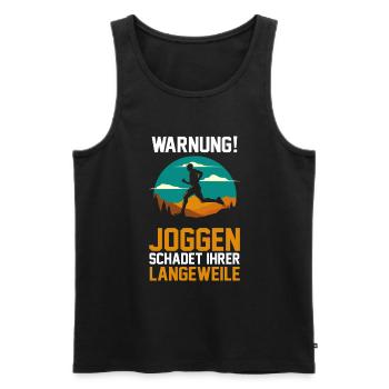 Läufer Joggen Laufen - Männer Premium Bio Tank Top - Schwarz - Vorne - Michal (187cm)