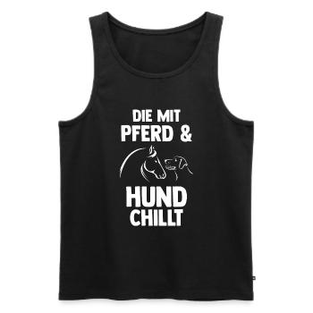 Hunde Pferdeliebhaber Hundeliebhaber Pferde - Männer Premium Bio Tank Top - Schwarz - Vorne - Michal (187cm)