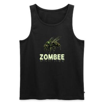 Zombee Halloween Horror Monster Zombie Biene Blume - Männer Premium Bio Tank Top - Schwarz - Vorne - Michal (187cm)