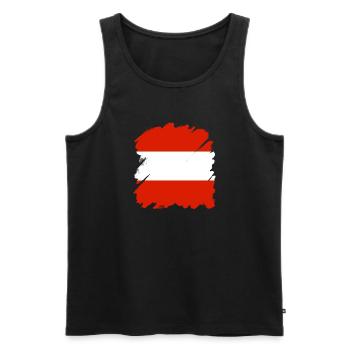 Austria Flag Austria Austrian Flag AT - Men's Premium Organic Tank Top - black - Front - AI Model Male 178 light (178cm)