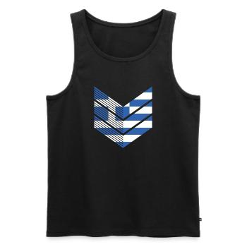 Drapeau grec Hellas Athènes drapeau grec - Débardeur bio Premium Homme - noir - Devant - Michal (187cm)