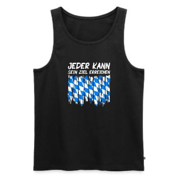 Bavaria Flag Used Look Bavarian Flag Vintage - Men's Premium Organic Tank Top - black - Front - Michal (187cm)