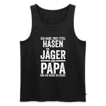 Hasenjäger Hasenjagd Kaninchenjagd Jäger - Männer Premium Bio Tank Top - Schwarz - Vorne - Michal (187cm)