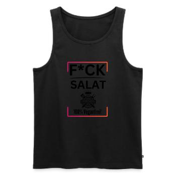 FCK Salat-100% Veganfrei-BBQ FCK Salat - Männer Premium Bio Tank Top - Schwarz - Vorne - Michal (187cm)