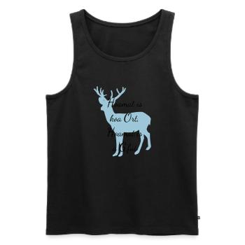 Hoamat G'fui - Männer Premium Bio Tank Top - Schwarz - Vorne - AI Model Male 178 light (178cm)