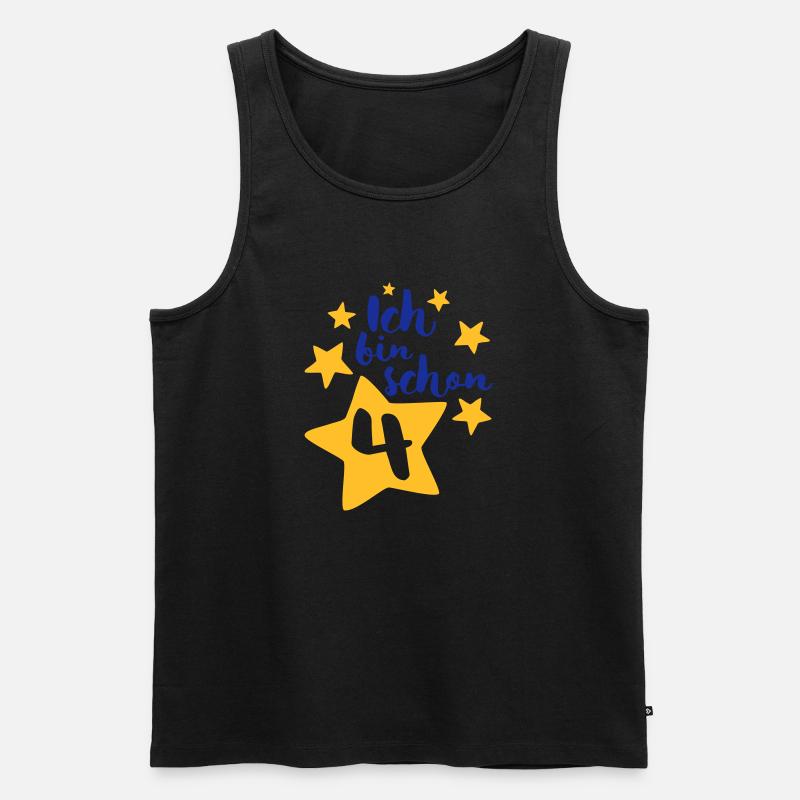 Ich bin schon Vier! - Männer Premium Bio Tank Top - Schwarz