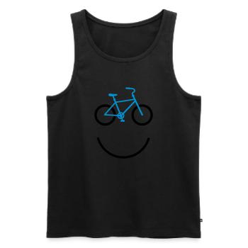 bicycle smiley - Männer Premium Bio Tank Top - Schwarz - Vorne - Michal (187cm)