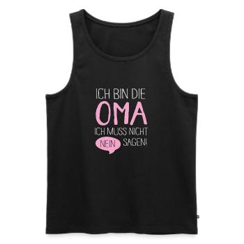 Oma muss nicht nein sagen - Männer Premium Bio Tank Top - Schwarz - Vorne - Michal (187cm)
