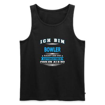 BOWLER - Männer Premium Bio Tank Top - Schwarz - Vorne - Michal (187cm)